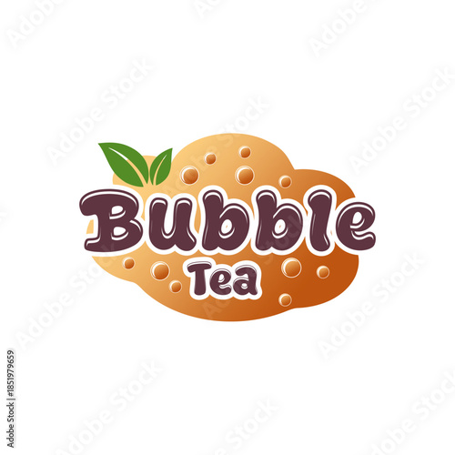 Creative bubble tea logo ideas with a combination of bubbles, tea leaves and drinks for cafes, restaurants, etc.