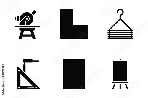 Workshop Measurement and Technical Drafting Tool Icons Set