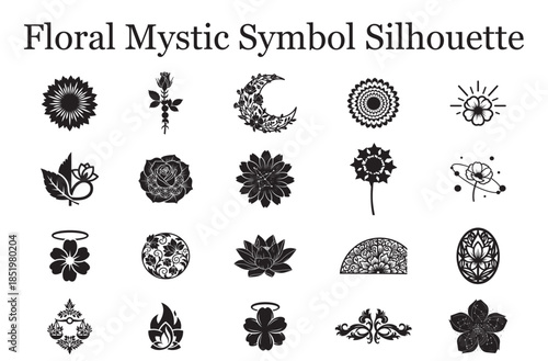 Floral Mystic Symbol Silhouette