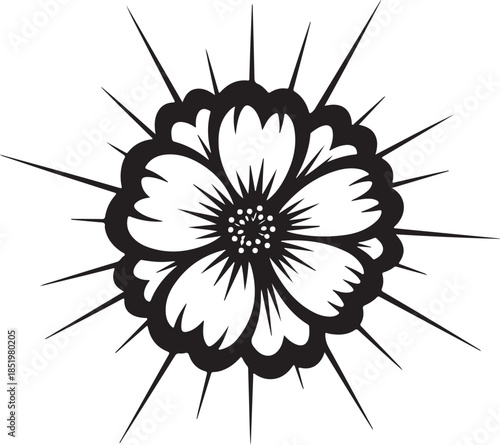Floral Mystic Symbol Silhouette