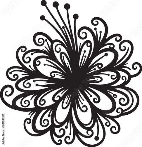 Floral Mystic Symbol Silhouette
