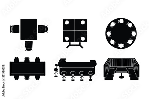 Restaurant Table Layout and Seating Plan Floor Icons