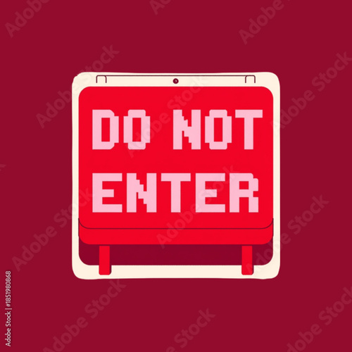 Do Not Enter Sign Pixel Art - Warning & Prohibition Illustration