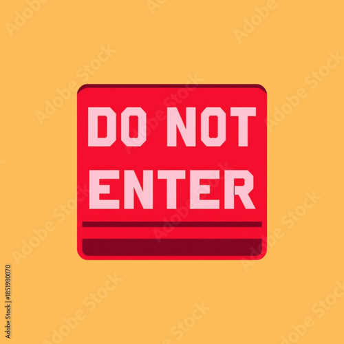 Red Do Not Enter Sign Icon: Access Restriction & Prohibition Graphic
