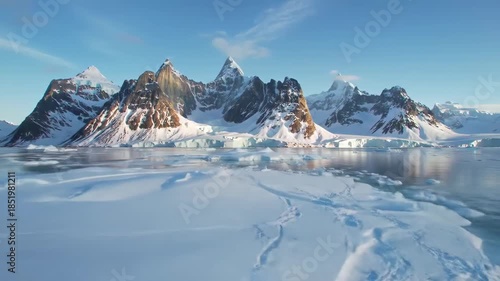 Wallpaper Mural Majestic Antarctica Snowy Peaks Reflecting in the Icy Waters Torontodigital.ca
