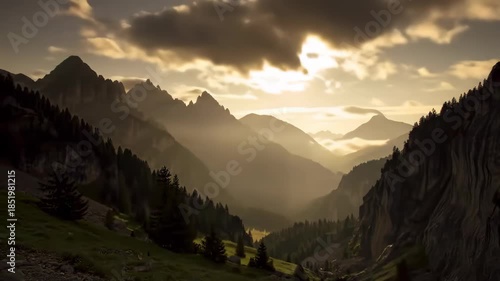 Wallpaper Mural Majestic Mountain Sunset A Breathtaking Landscape Torontodigital.ca