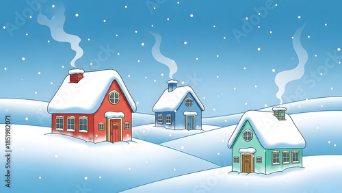 winter landscape with house