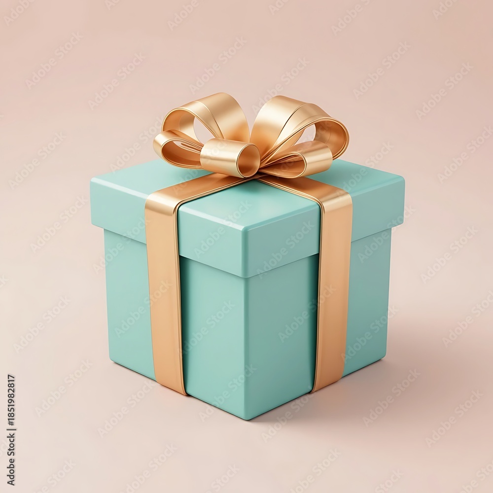 Obraz premium Elegant gift box with golden ribbon