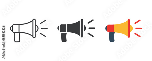 Loudspeaker icon. Megaphone icon vector illustration. Electric megaphone symbol with sound. Loudspeaker megaphone icon