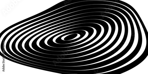 Abstract vector background. Hypnotic spiral line with different width creates the image of geometric whirlpool. Optical illusion.