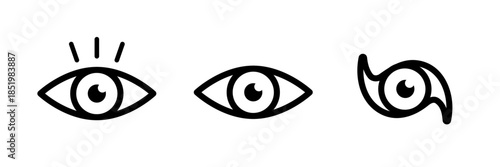 Eye icon set, Eyesight retina symbol vector illustration