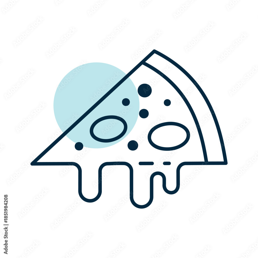 Obraz premium Delicious Hot Cheese Pizza Slice Icon