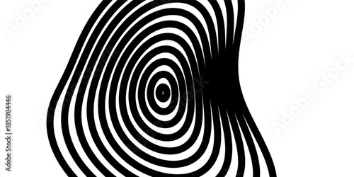 Abstract vector background. Hypnotic spiral line with different width creates the image of geometric whirlpool. Optical illusion.