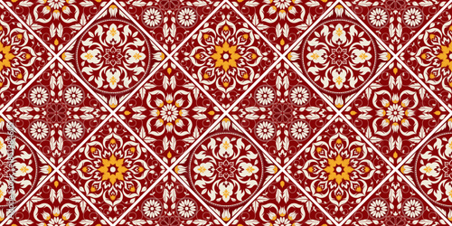 Seamless colorful patchwork. Vintage pattern in turkish style. Hand drawn background. Islam, Arabic, Indian, ottoman motifs