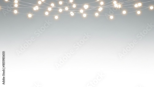 Festive String Lights Clipart Set: Warm Glow Fairy Lights Design Elements