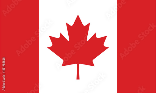 National Flag of Canada with Iconic Maple Leaf