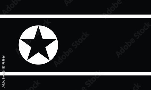 Monochromatic Graphic with White Circle and Black Star