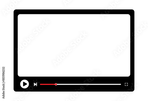 Minimalist youtube player interface with play pause and progress bar on transparent background