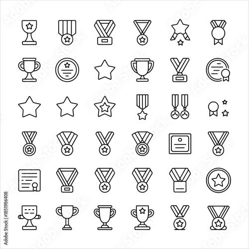 Collection of various award icons