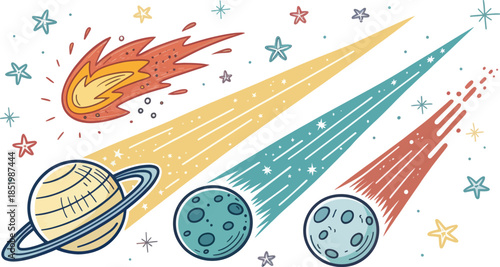 Glowing Comet Tail Vector Icon