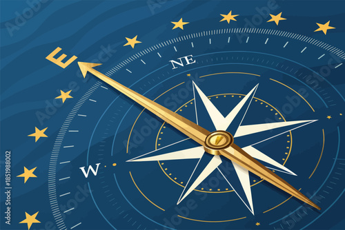 Golden Compass Needle Symbol of Decision