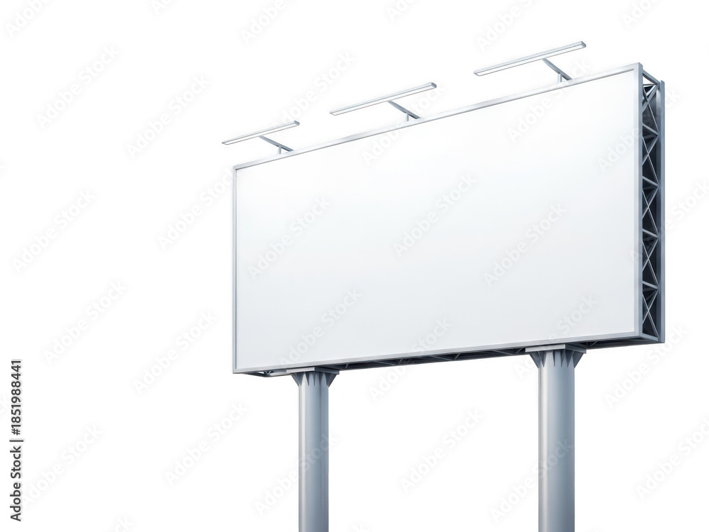 Fototapeta premium Large blank billboard isolated on transparent background