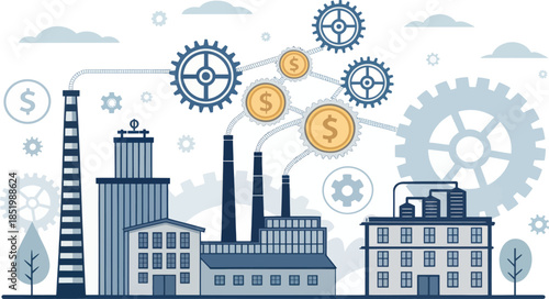 Industrial Factories Powered by Geometric Coins