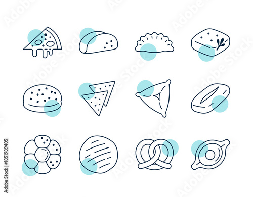 Diverse Baked Goods Vector Icon Collection