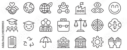 Business icons for professional use in modern design projects and websites