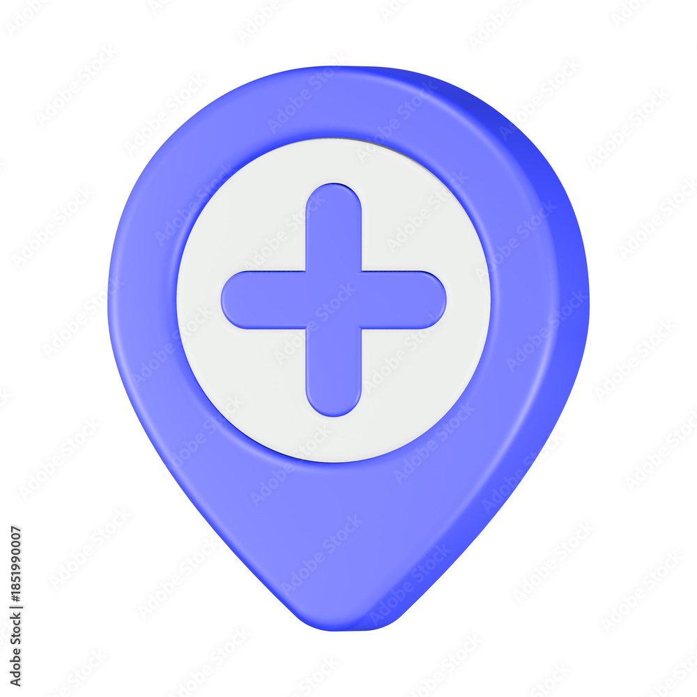 Obraz premium pin health icon 3d render blue color