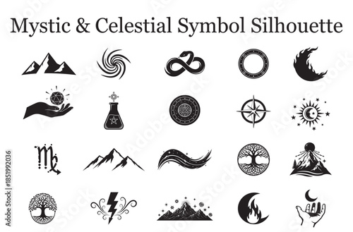 Mystic & Celestial Symbol Silhouette