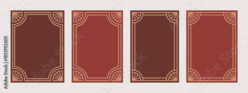 Frame art deco minimalism, geometric rectangle minimalist line vintage, modern poster golden frame, luxury border design,