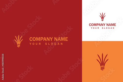 Abstract stylized plant logo design representing growth and nature.