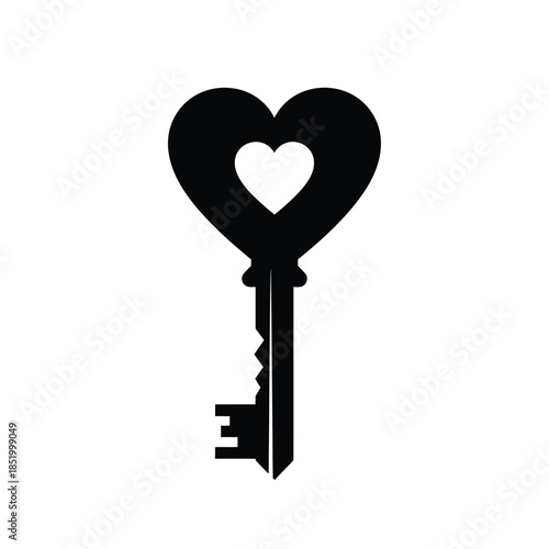 A striking black and white image depicts a heart shaped key symbolizing love and unlocking affection beautifully high quality
