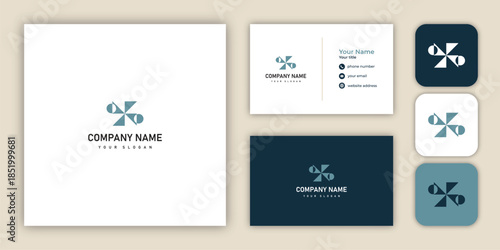 Abstract Geometric Logo Design with Full Branding Identity Kit.