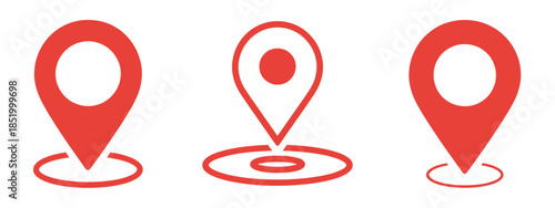 Map pin place marker, location icon set, flat icon set of location and map pins, location pointer icon symbol in flat style, position symbol, user interface navigation icons, 