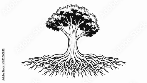 Tree of Life Roots and Branches Illustration
