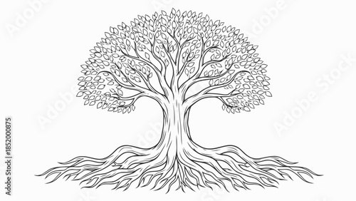 Tree of Life Roots and Branches Illustration
