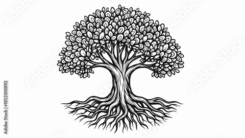 Tree of Life Roots and Branches Illustration
