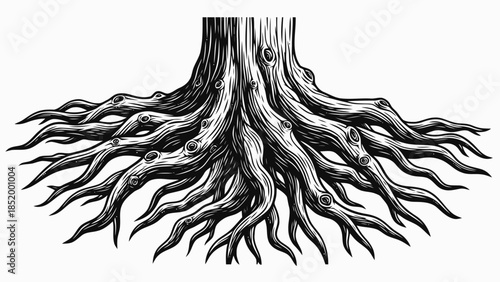 Tree of Life Roots and Branches Illustration
