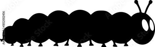 Simple Caterpillar Silhouette Circle Segments Cute Insect Vector