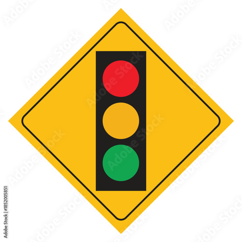 Traffic Light Road Sign Vector art illustration