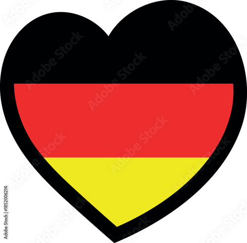 Free Download Heart-shaped German flag illustration symbolizing love and patriotism for Germany - GFXLoad