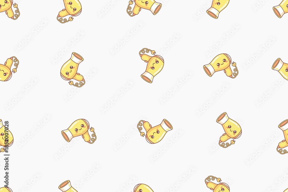 Naklejka premium cute hairdryer pattern background vector design