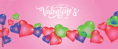 Valentine s day promotion with pink hearts clouds and a fifty percent discount happy easter card