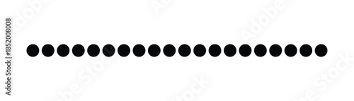 Simple Solid Black Dot Line Horizontal Divider Element for Minimalist Text Separation, Web UI Design, Basic Page Breaks, and Clean Graphical Decoration