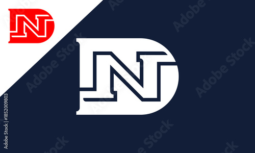 Elegant letter D N logo