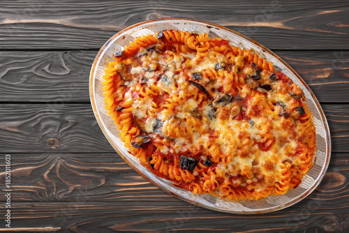 Sicilian-style pasta, baked in the oven