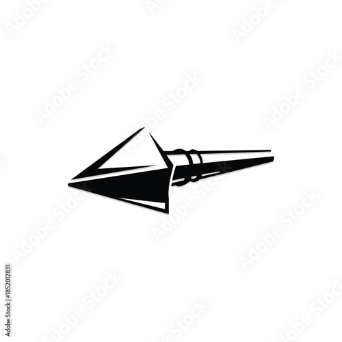 black and white vector illustration of a spearhead or arrowhead