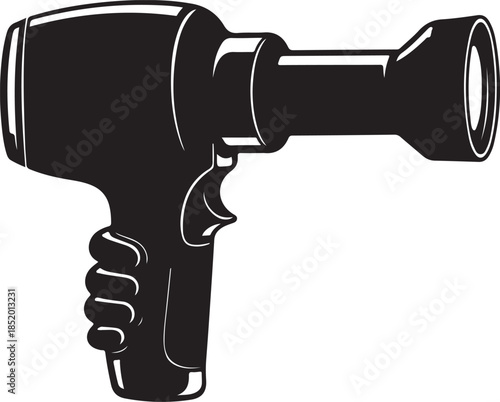 Black Silhouette of a Hand-Held Camera